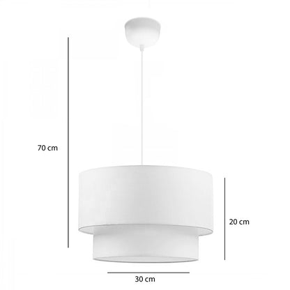 Tachi E27 ceiling lamp fabric in cream color D30x20cm