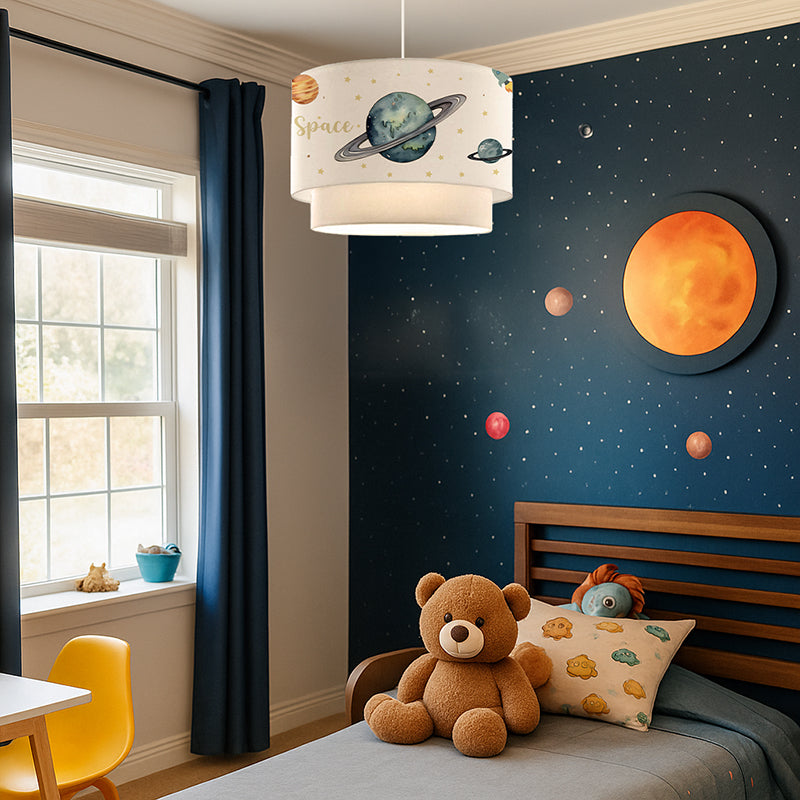 Children's ceiling lamp Saturn multi-colored-white D30x20cm