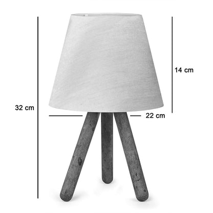 Table lamp PWL-1071 Ε27 beige-walnut D22x32cm