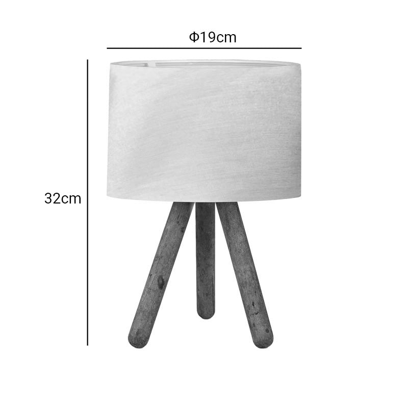 Table lamp PWL-1071 I Ε27 beige-walnut D19x32cm