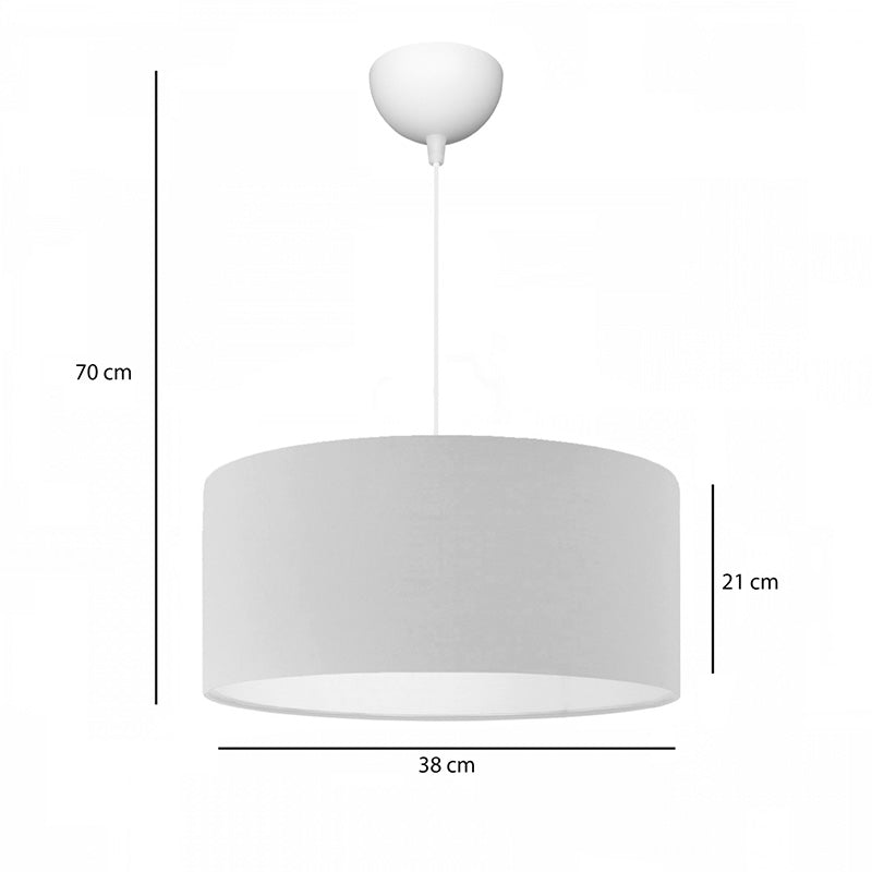 Ceiling light PWL-1091 E27 light grey D38x21cm