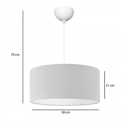 Ceiling light PWL-1091 E27 light grey D38x21cm