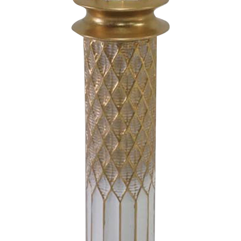 Decorative vase Sammy Inart metal in gold and white shade D15.2x88.4cm