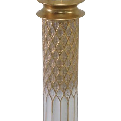 Decorative vase Sammy Inart metal in gold and white shade D15.2x88.4cm