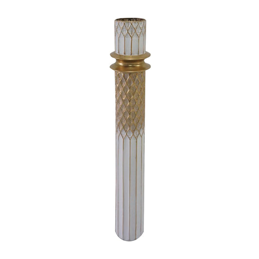 Decorative vase Sammy Inart metal in gold and white shade D15.2x88.4cm