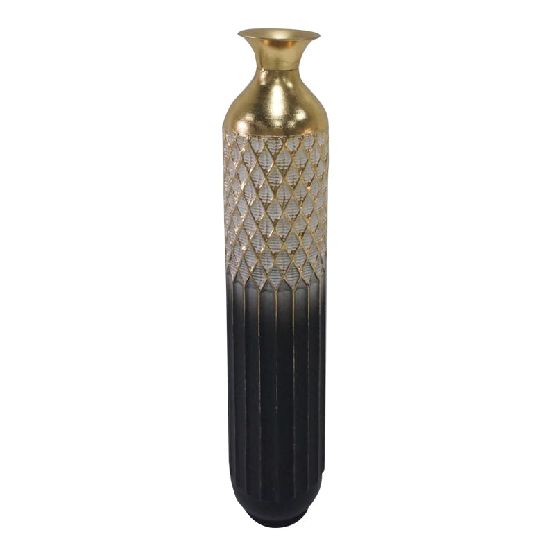 Decorative vase Onna Inart metal in gold and black shade D15.7x80.6cm