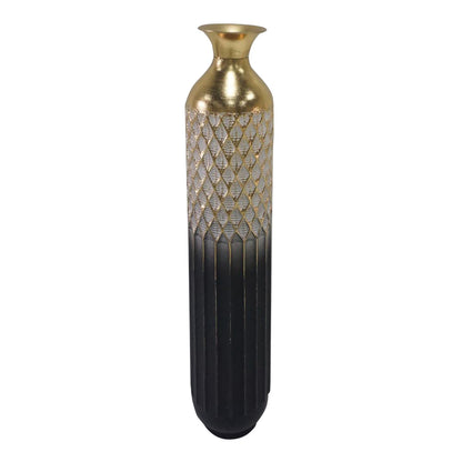 Decorative vase Onna Inart metal in gold and black shade D15.7x80.6cm