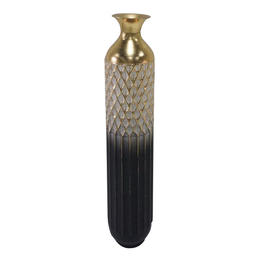 Decorative vase Onna Inart metal in gold and black shade D15.7x80.6cm