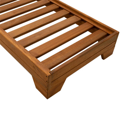 Sunbed Sadie pakoworld solid fir wood walnut