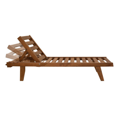 Sunbed Sunset pakoworld solid beech wood walnut