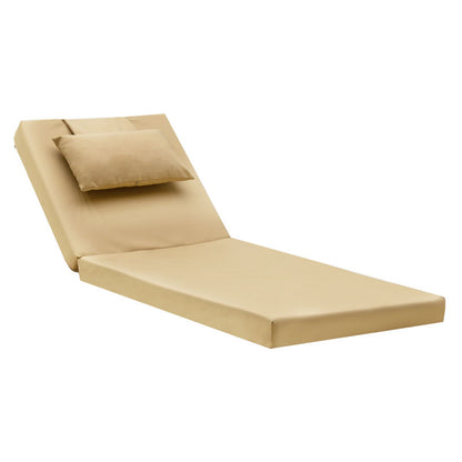 Lounger sunbed Sunset pakoworld fabric beige 60x185x10cm