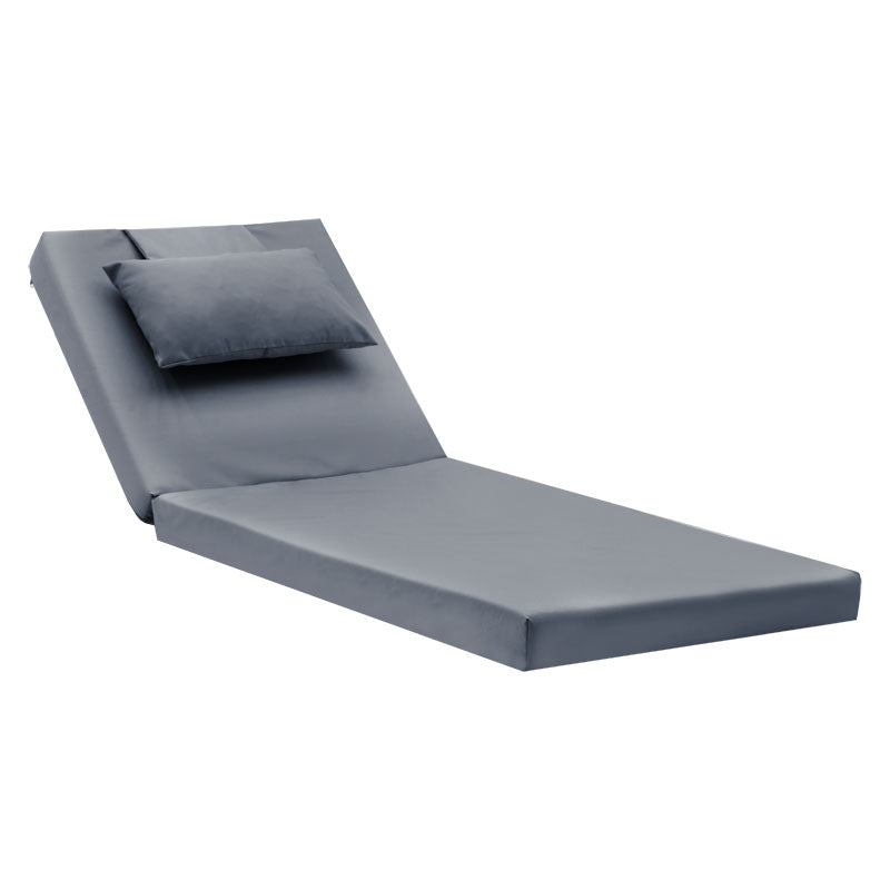 Lounger sunbed Sunset pakoworld fabric grey 65x185x10cm