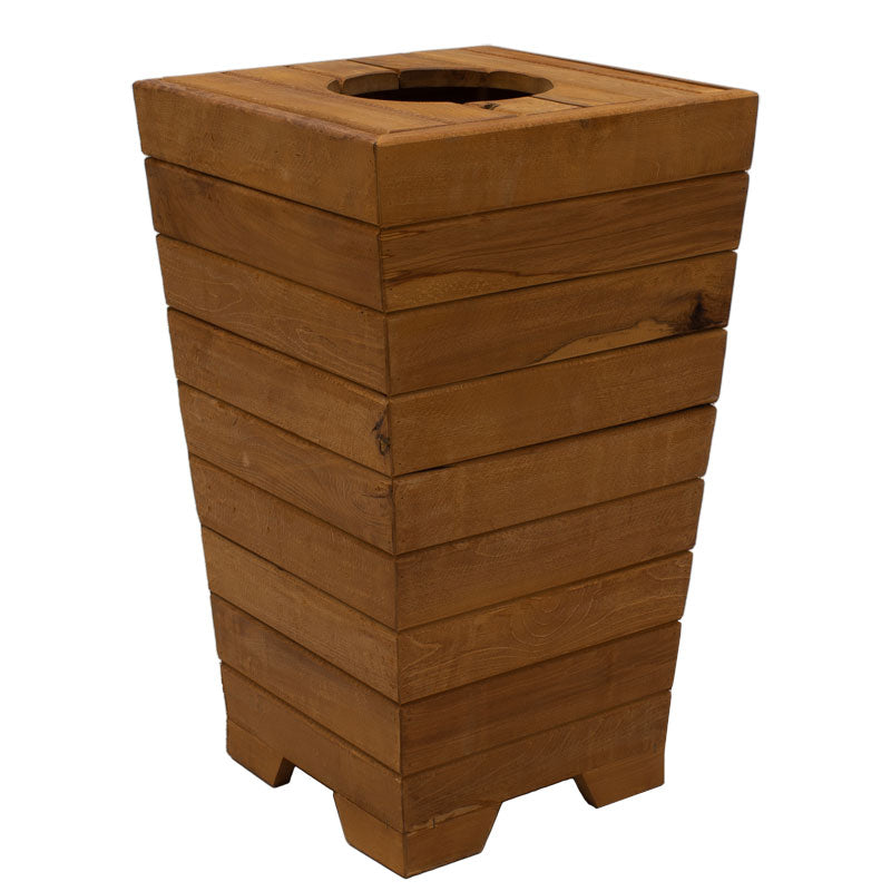 Planter-bucket Otis pakoworld solid beech wood walnut 43x43x70.5cm