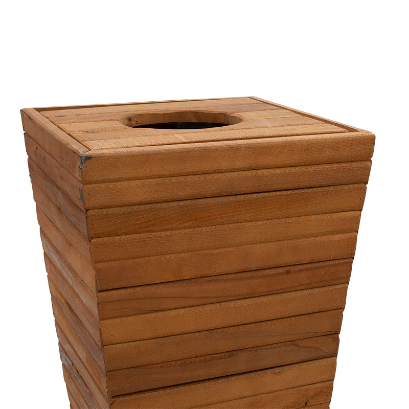 Planter-bucket Otis pakoworld solid beech wood walnut 43.5x43.5x75cm