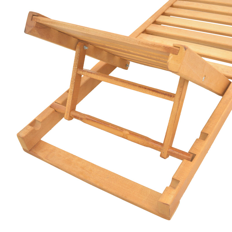 DeDeckchair Specta pakoworld solid beech wood in natural color 60x190x50cm