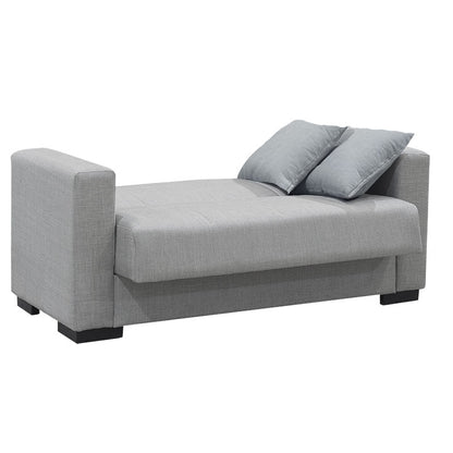 2 seater sofa-bed Vox pakoworld fabric grey 148x77x80cm