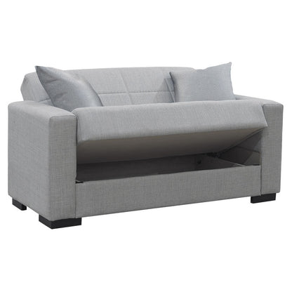 2 seater sofa-bed Vox pakoworld fabric grey 148x77x80cm