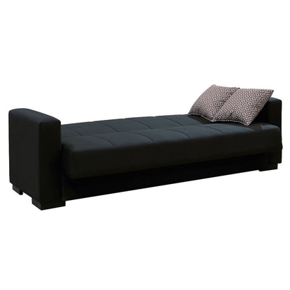 3 seater sofa-bed Vox pakoworld fabric black 212x77x80cm