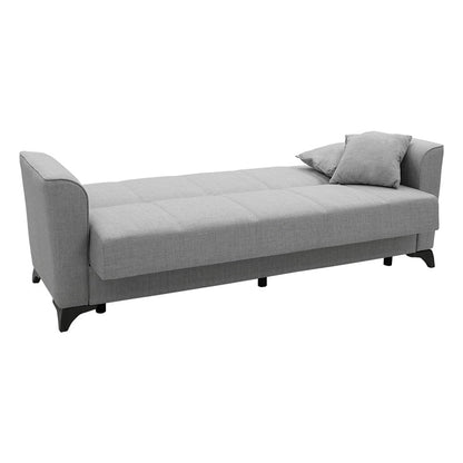 3 seater sofa-bed Asma pakoworld fabric grey 217x76x85cm