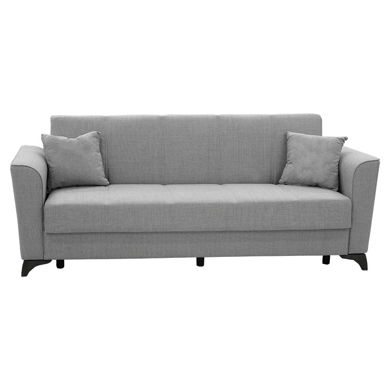 3 seater sofa-bed Asma pakoworld fabric grey 217x76x85cm