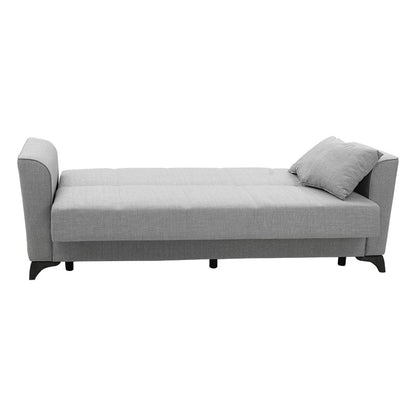 3 seater sofa-bed Asma pakoworld fabric grey 217x76x85cm