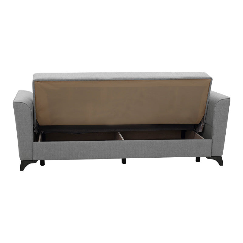 3 seater sofa-bed Asma pakoworld fabric grey 217x76x85cm