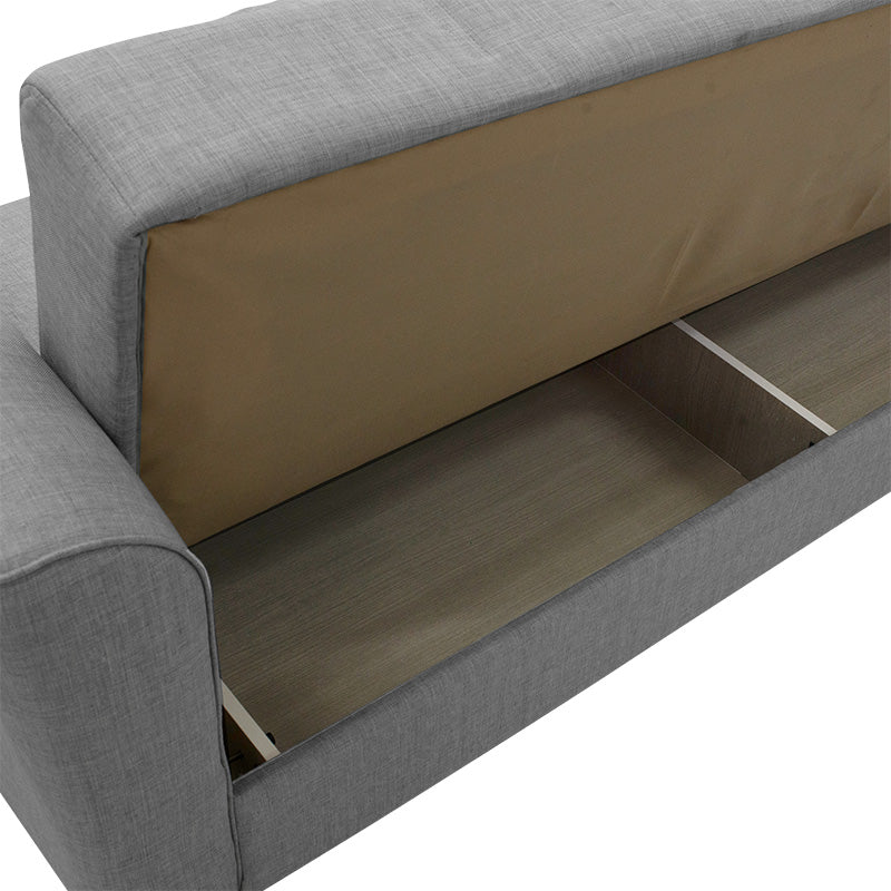 3 seater sofa-bed Asma pakoworld fabric grey 217x76x85cm