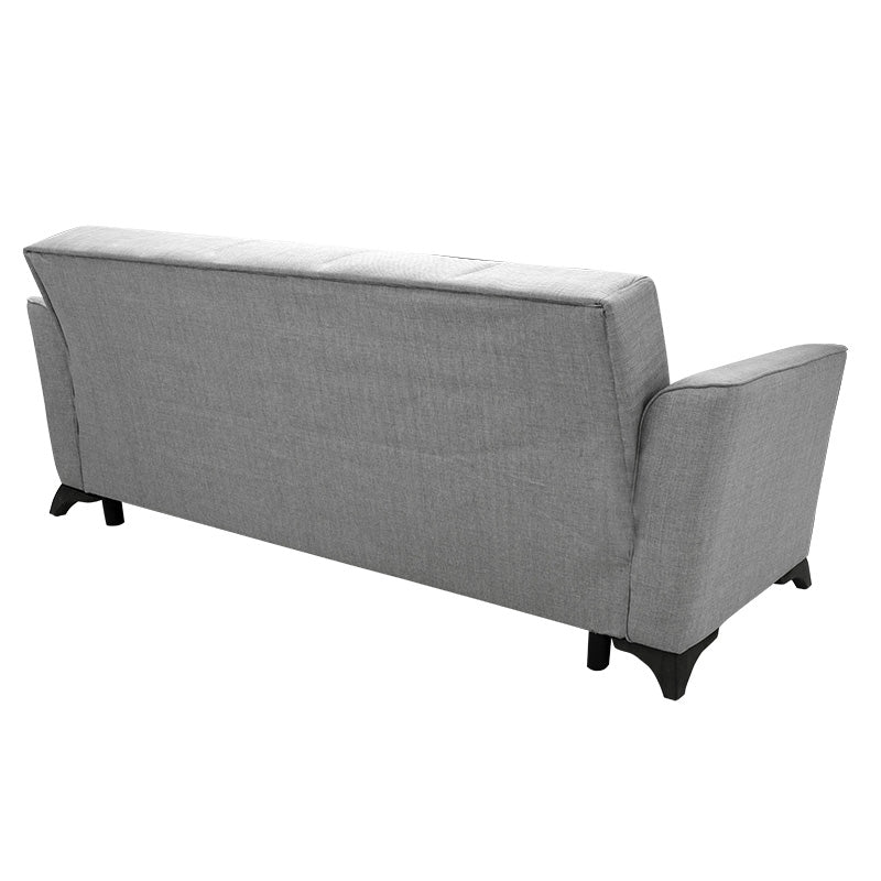 3 seater sofa-bed Asma pakoworld fabric grey 217x76x85cm