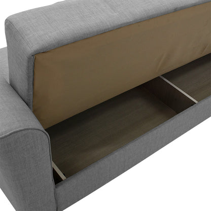 2 seater sofa-bed Asma pakoworld fabric grey 156x76x85cm