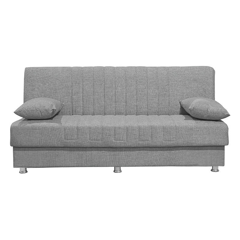 3 seater sofa-bed Romina pakoworld fabric grey 180x75x80cm