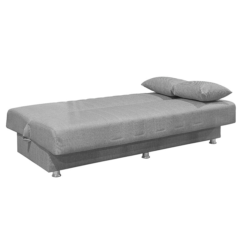 3 seater sofa-bed Romina pakoworld fabric grey 180x75x80cm