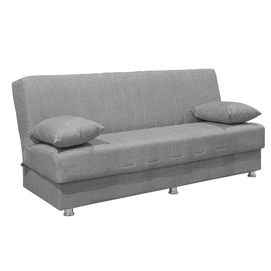 3 seater sofa-bed Romina pakoworld fabric grey 180x75x80cm