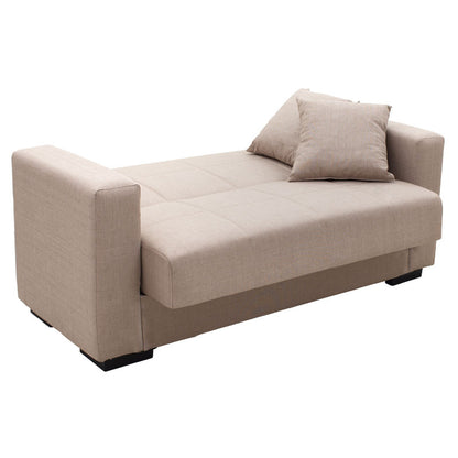 2 seater sofa-bed Vox pakoworld fabric beige 148x77x80cm