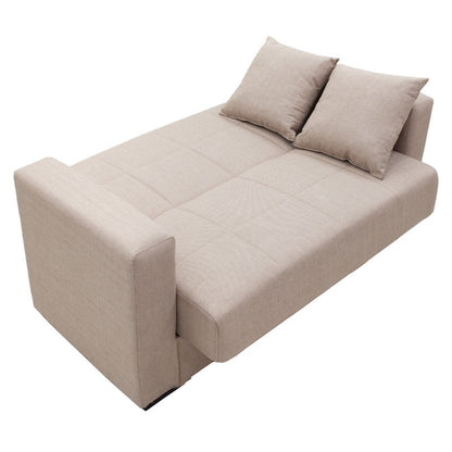 2 seater sofa-bed Vox pakoworld fabric beige 148x77x80cm