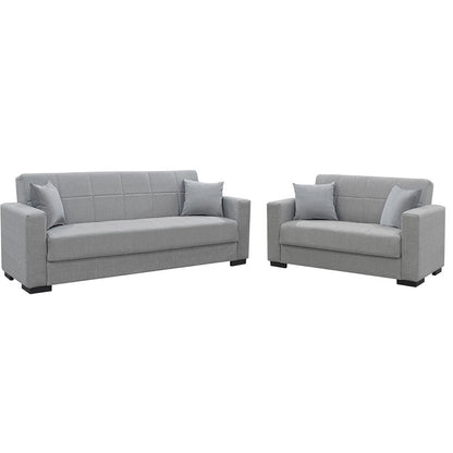 Sofa set 2pcs Vox pakoworld fabric grey