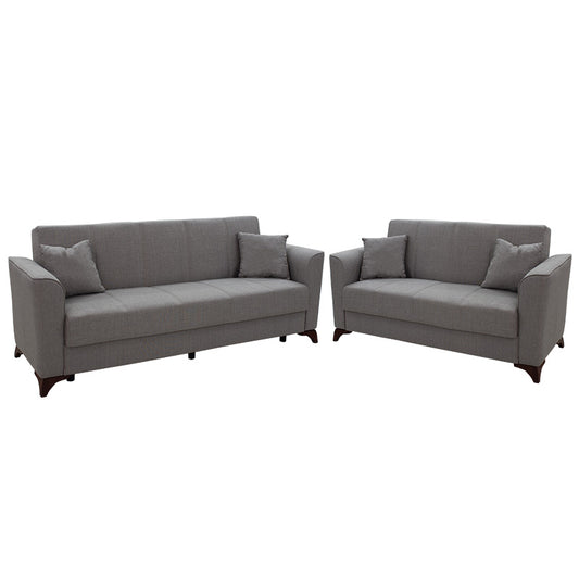 Sofa set 2pcs Asma pakoworld fabric grey