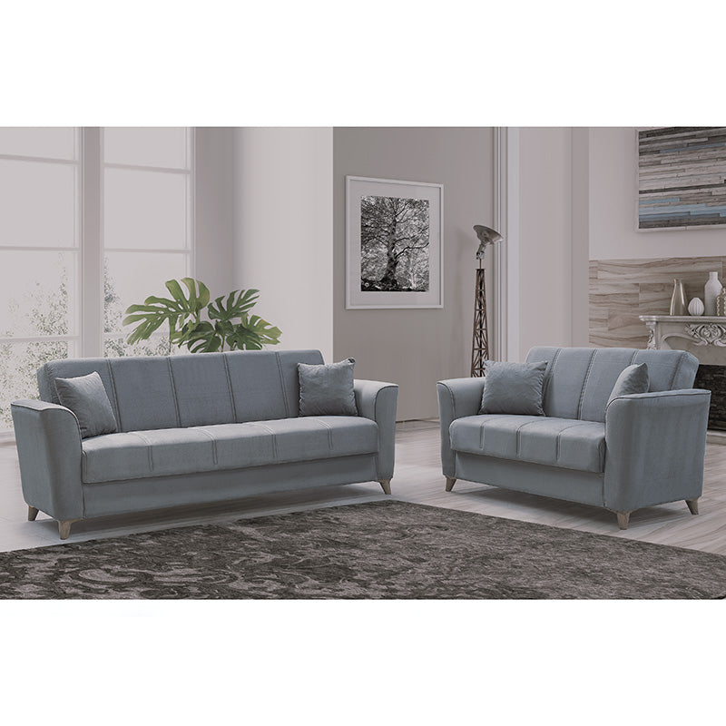 Sofa set 2pcs Asma pakoworld velvet dark grey