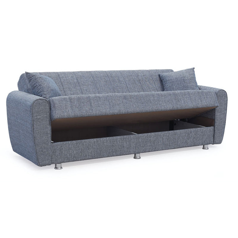 3 seater sofa-bed Devoted pakoworld fabric grey 210x75x80cm