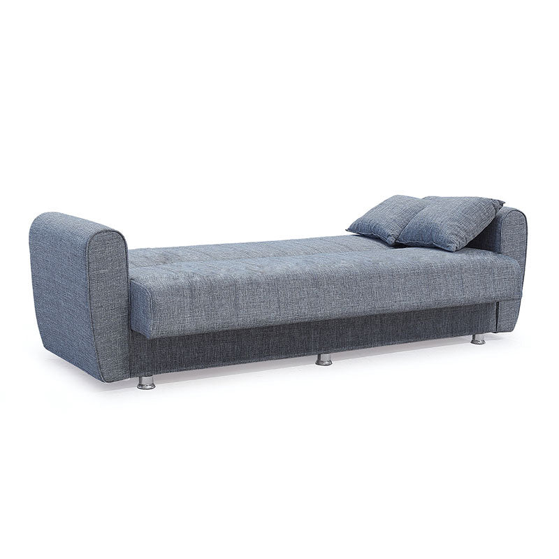 3 seater sofa-bed Devoted pakoworld fabric grey 210x75x80cm