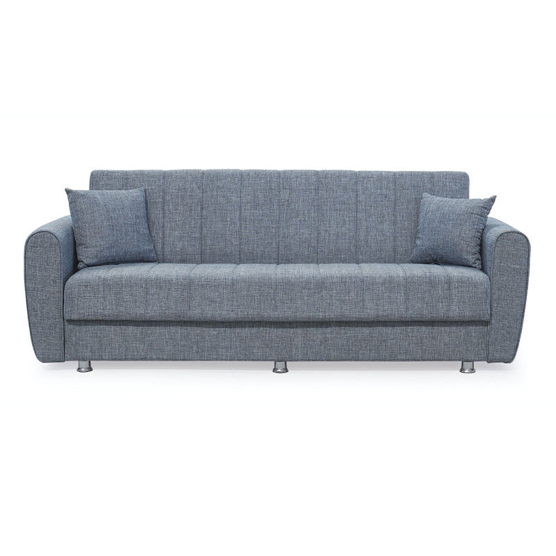 3 seater sofa-bed Devoted pakoworld fabric grey 210x75x80cm