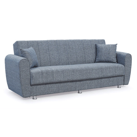 3 seater sofa-bed Devoted pakoworld fabric grey 210x75x80cm