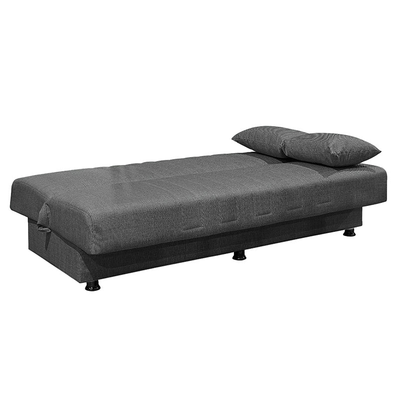 3 seater sofa-bed Romina pakoworld fabric anthracite 190x90x80cm