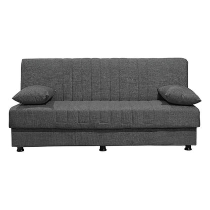 3 seater sofa-bed Romina pakoworld fabric anthracite 190x90x80cm