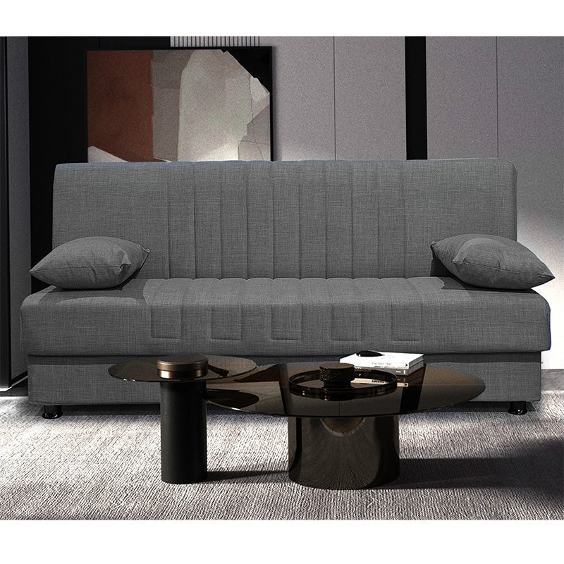 3 seater sofa-bed Romina pakoworld fabric anthracite 190x90x80cm