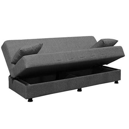 3 seater sofa-bed Romina pakoworld fabric anthracite 190x90x80cm