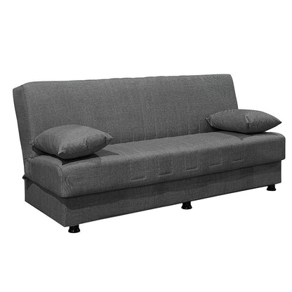 3 seater sofa-bed Romina pakoworld fabric anthracite 190x90x80cm