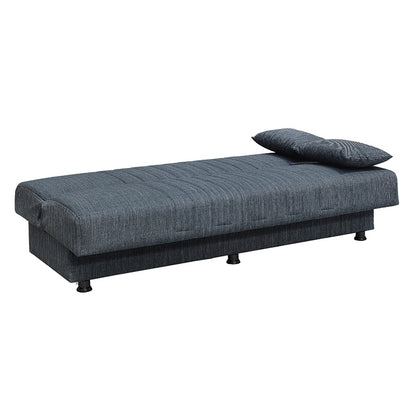 3 seater sofa-bed Romina pakoworld fabric dark grey 190x90x80cm