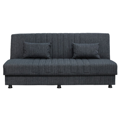 3 seater sofa-bed Romina pakoworld fabric dark grey 190x90x80cm