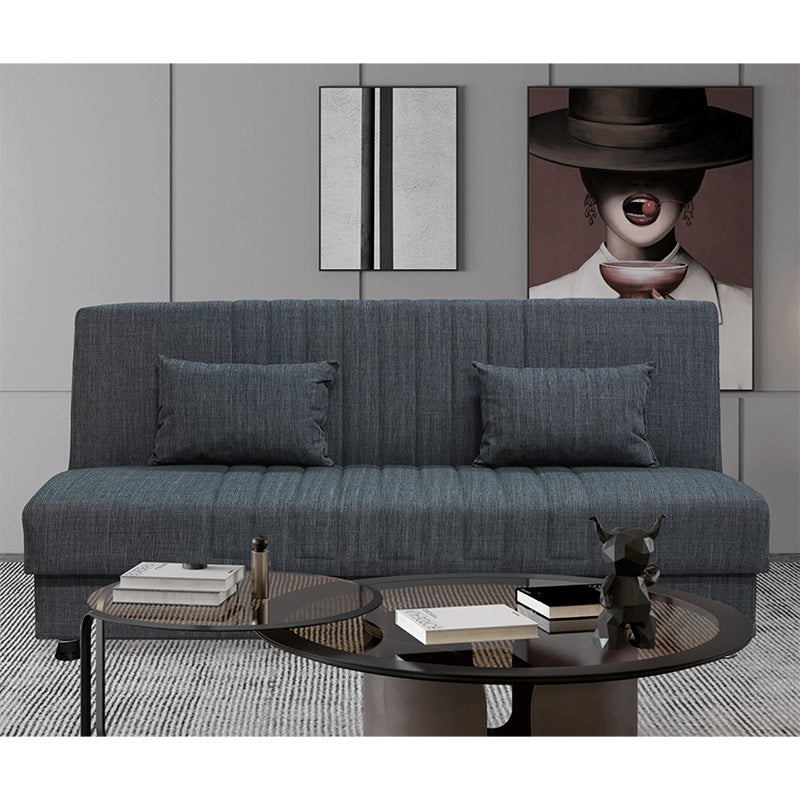 3 seater sofa-bed Romina pakoworld fabric dark grey 190x90x80cm