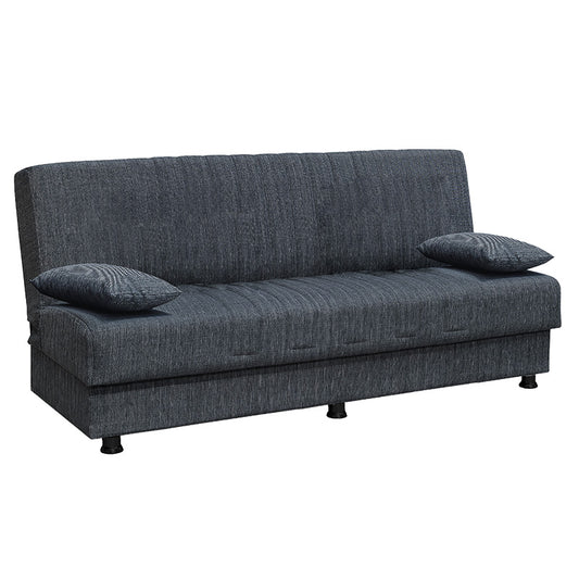 3 seater sofa-bed Romina pakoworld fabric dark grey 190x90x80cm